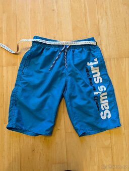 3 ks chlapecké plavky vel.146-152 modré, 6-9 let černé - 9