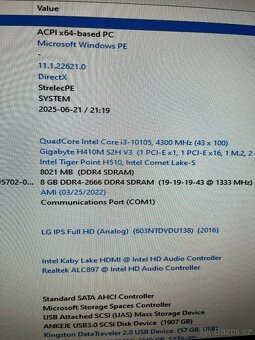 Čistý, nevyužívaný rychlý PC Gigabyte H410M+i3-10105+8GB+SSD - 9