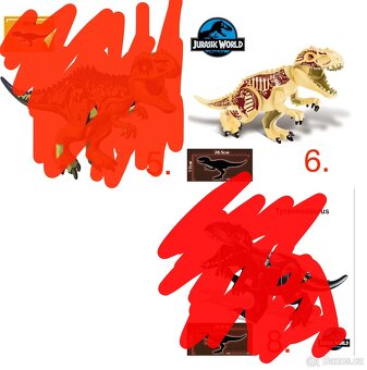 Rôzne dinosaury (8ks) typ lego - nové, nehrané - 9