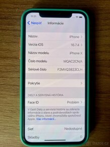 Apple iPhone X 64GB Space Grey 100% batéria - 9