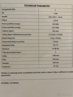 Americká lednice+mrazák Concept 2 roky stara SPĚCHÁ - 9