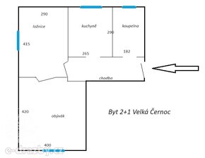 Byt 2+1 (47,4 m2) v OV, Velká Černoc č.p. 6, okres Louny - 9