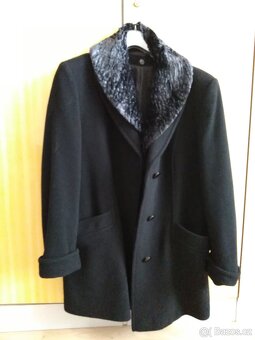 Kašmírový dámský černý kabát - 9
