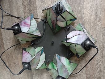 Tiffany lustr 5 ramen,není prasklin, - 9