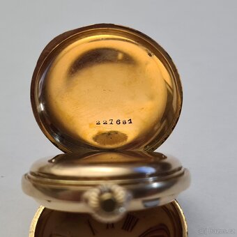 Zlaté 14K tříplášťové hodinky jeptišky R-U, 20,64g, v chodu. - 9