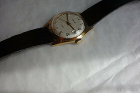 Staré,funkční,velmi zachovalé pozlac. pánské hodinky Prim - 9