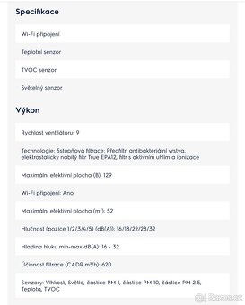 Čistička vzduchu, zánovní, výkonná, wifi, Electrolux Pure A9 - 9