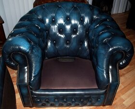 CHESTERFIELD-CLUB-CENTURION FURNITURE-LEATHER/BLUE - 9