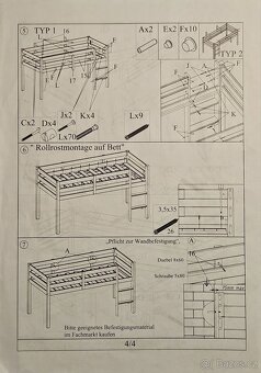 Patrová postel Keni – bílý lak, masiv - 9