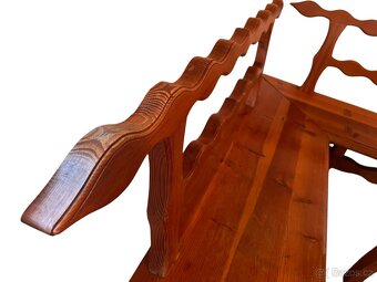 Starožitný chalupářský stůl, lavice, židle - 9