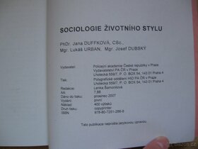 Sociologie životního stylu - Duffková, Urban, Dubský - 9
