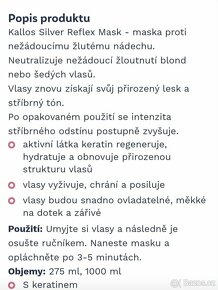 Stříbrné  MASKY NA VLASY. VÝHODNÉ BALENÍ: 1000 ml  - 9