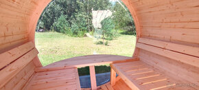 Venkovní sudová panoramatická sauna - 9