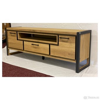 TV komoda z masivu Metalo – dub, LED, 170 cm - 9