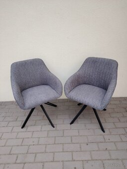 Nové otočné křesílka, boucle-manšestr, šedé - 9