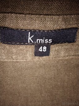 K.miss lněný dámský khaki kostýmek velikost 42. - 9