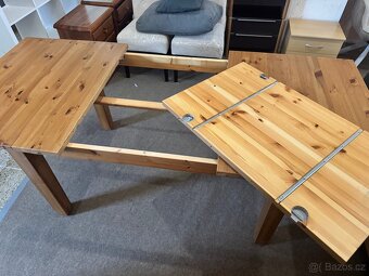 Jídelní set 4x židle + bytelný dřevěný rozkl. Stůl z masivu - 9