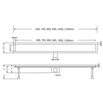 Nerezový sprchový žlab 30-150cm - NOVÝ - 9