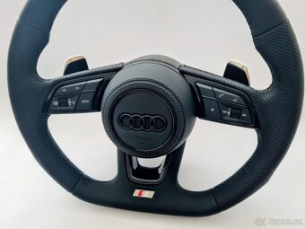 AUDI KOŽENÝ EXCLUSIVE VOLANT +AIRBAG+ F1 PADLA CIERNA NITKA - 9