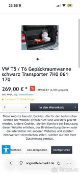 Plastová vana kufru, originál VW T5, T6 - 9