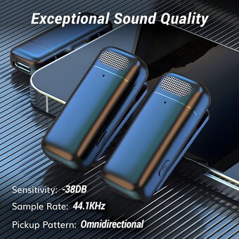 Duální bezdrátové klopové mikrofony TONOR TL350 USB-C - 9