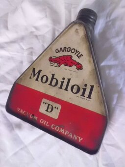 Vzácná Starožitná Plechovka GARGOYLE - MOBILOIL - Pěkná - 9