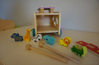 dřevěná tahací vkládačka + xylofon - 9