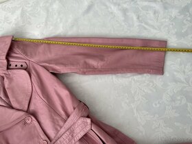 Lynne - dámský kožený pastelově růžový kabát – M - 9