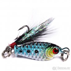 Okoun-Pstruh mini 3D nástrahy Lurky 4ks 2,5cm 6g peří - 9