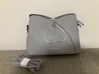 nová crossbody kabelka ČERNÁ/ŠEDÁ/ KRÉMOVÁ - 9