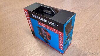 Samonivelační křížový laser, zelený 3x360° - 9