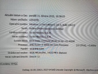 Herní PC - Ryzen 5 1600x/RX5600XT/16GB RAM/WIN 11 - 9