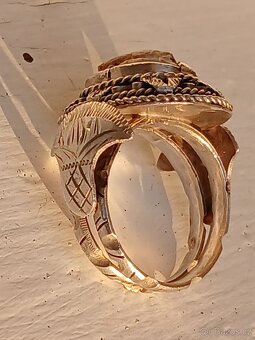 Stříbrný prsten starožitný Egypt - 9