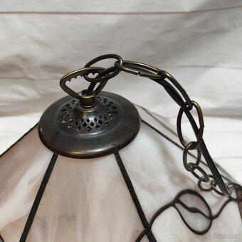 Retro vitrážové Lustr TIFFANY barevného opálového skla 50 cm - 9
