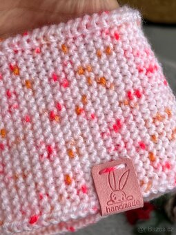 Dětská/ dívčí pletená čelenka ,,sv.růžová" NOVÉ - 9