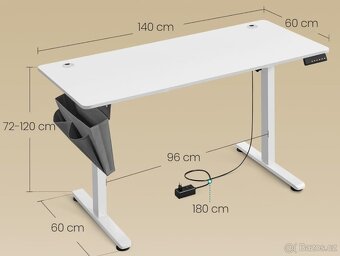 Nový elektrický výškově nastavitelný PC stůl s pamětí výšky - 9