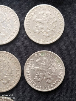7x 1 kč 1922, 23, 24, 25, 29, 37, 38 Československo - 9