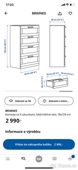Komoda Ikea Brimnes 2ks - 1500kc/ks - 9
