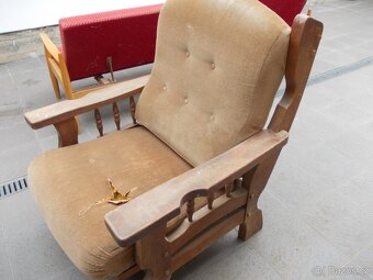 Sedací souprava z dubového dřeva, opravdu bytelná. - 9