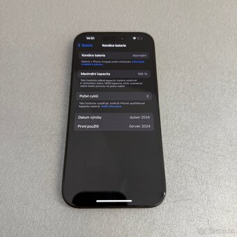 iPhone 15 Pro 128GB, 100% kondice baterie, záruka - 9