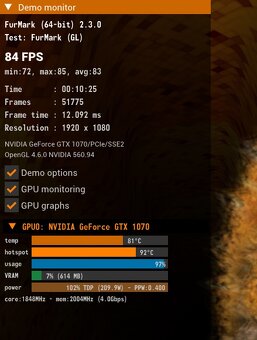 NVidia Geforce GTX 1070 - Zotac AMP 8 GB - 9