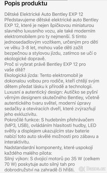 Dětské auto Bentley exp 12 - 9