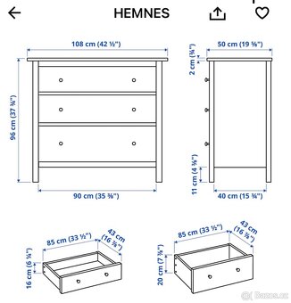 Komoda IKEA Hemnes bílá leskla - 9