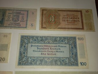 BANKOVKY 40. LÉTA PROTEKTORÁT, 1-1000 K, VŠE NEPERFOROVANÉ - 9