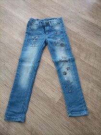 Dívčí kalhoty, rifle, vel. 104, 110 - 9