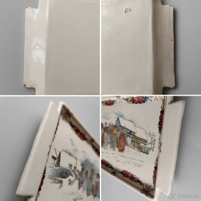 Krásný starožitný talíř+tác Sarreguemines (Francie) 1900 rok - 9