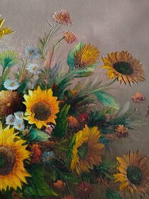 Obraz Oil Charles Benolt Sunflower Painting - 9