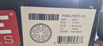 Alu disky Raceline Satin Black 5x139.7 9x20 106.5 AMERIKA - 9