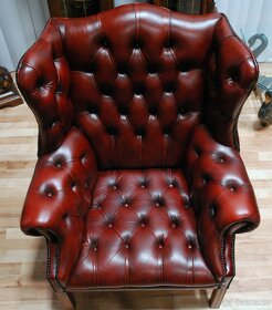 CHESTERFIELD-LEATHER-HIGH/BACK/WING CHAIR - 9