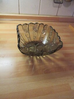 skleněný tác+mísa po prababičce - 9